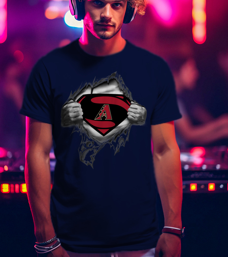 Arizona Diamondbacks Superhero Logo Burst T-Shirt