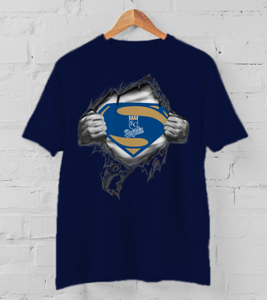 Kansas City Royals Superman Logo Torn T-Shirt