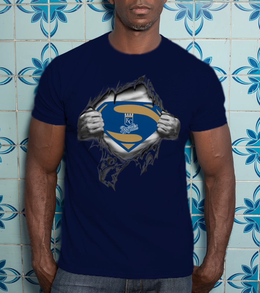 Kansas City Royals Superman Logo Torn T-Shirt