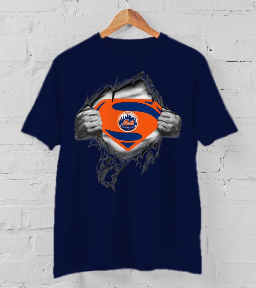 Superman Shield Style New York Mets T-Shirt