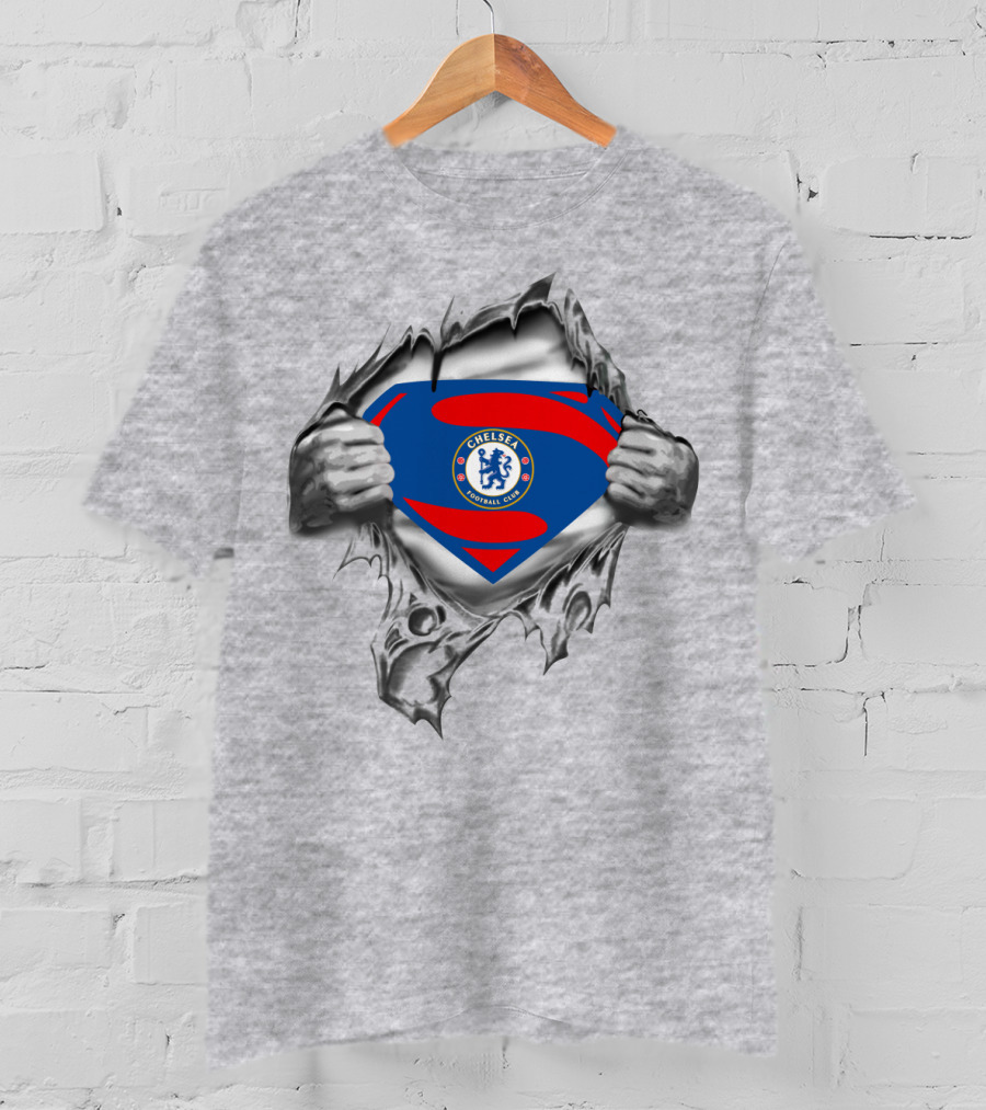 Chelsea Football Club Superman Logo Rip T-Shirt