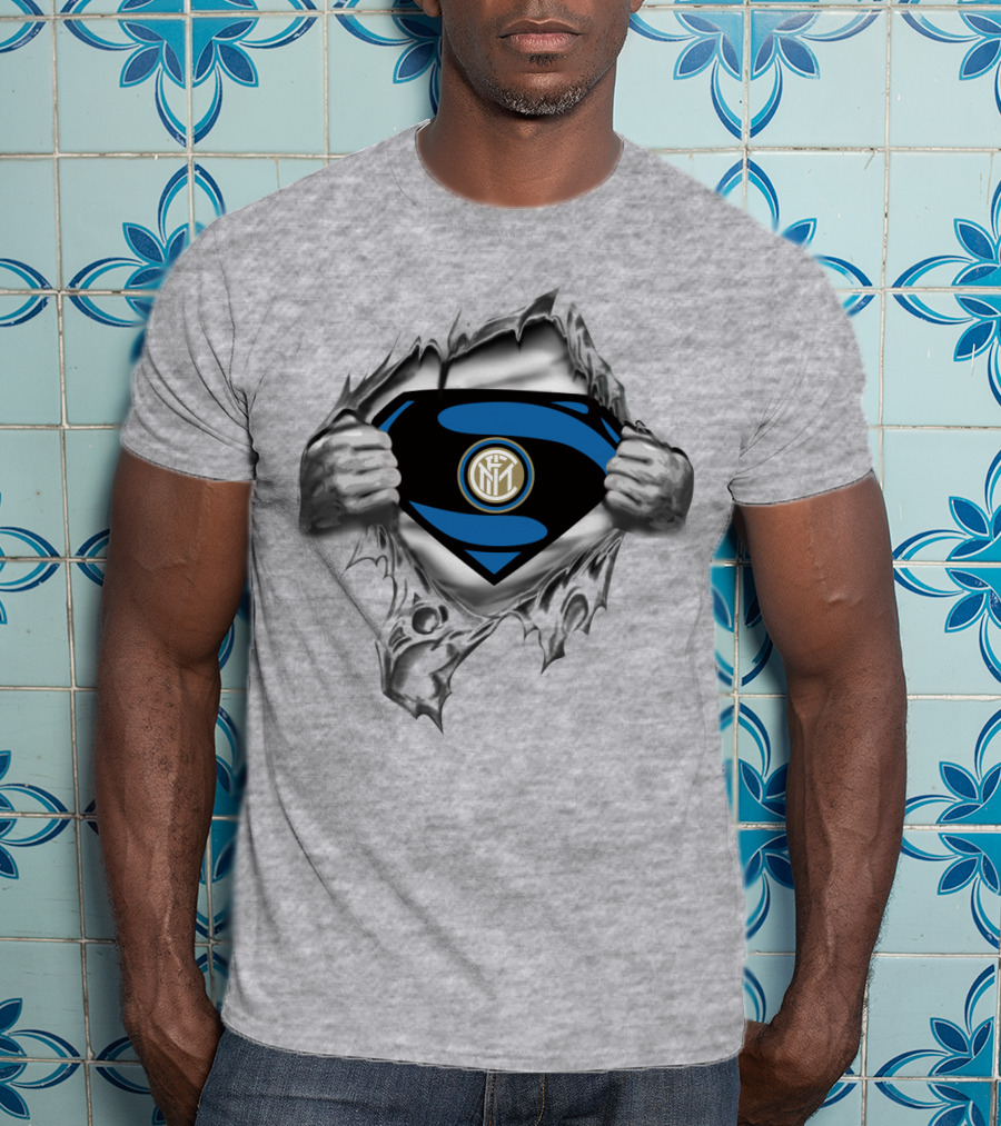 Inter Milan Superman Emblem Reveal T-Shirt