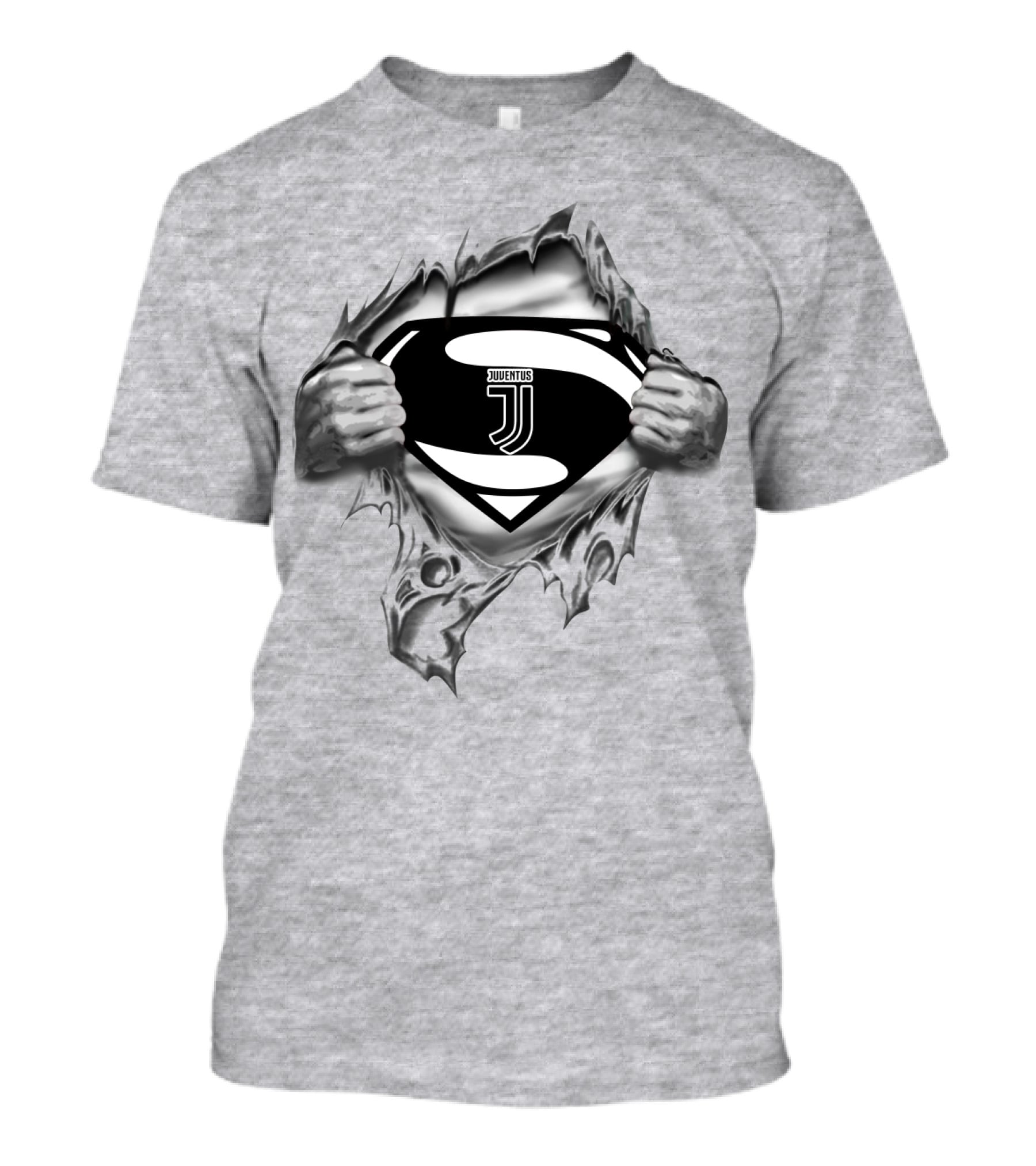 Juventus Superman Emblem Burst Through Steel T-Shirt
