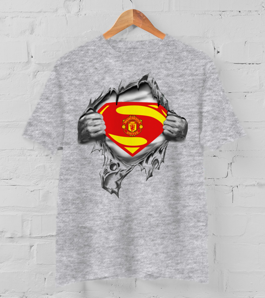 Superman Manchester United Crest Rip Open T-Shirt