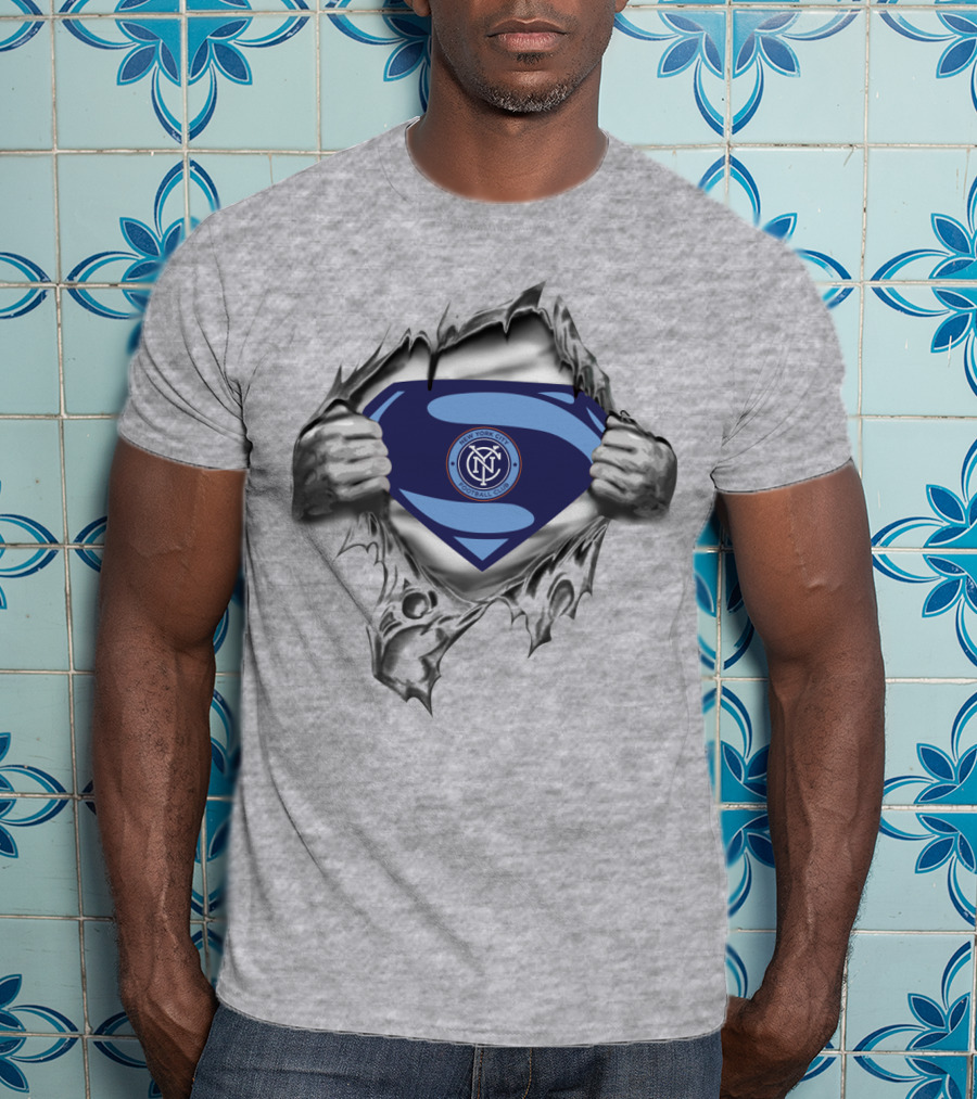 Superman Nyc Crest New York City Fc T-Shirt