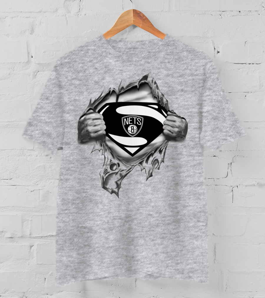 Brooklyn Nets Logo Superman Comic Style Burst T-Shirt