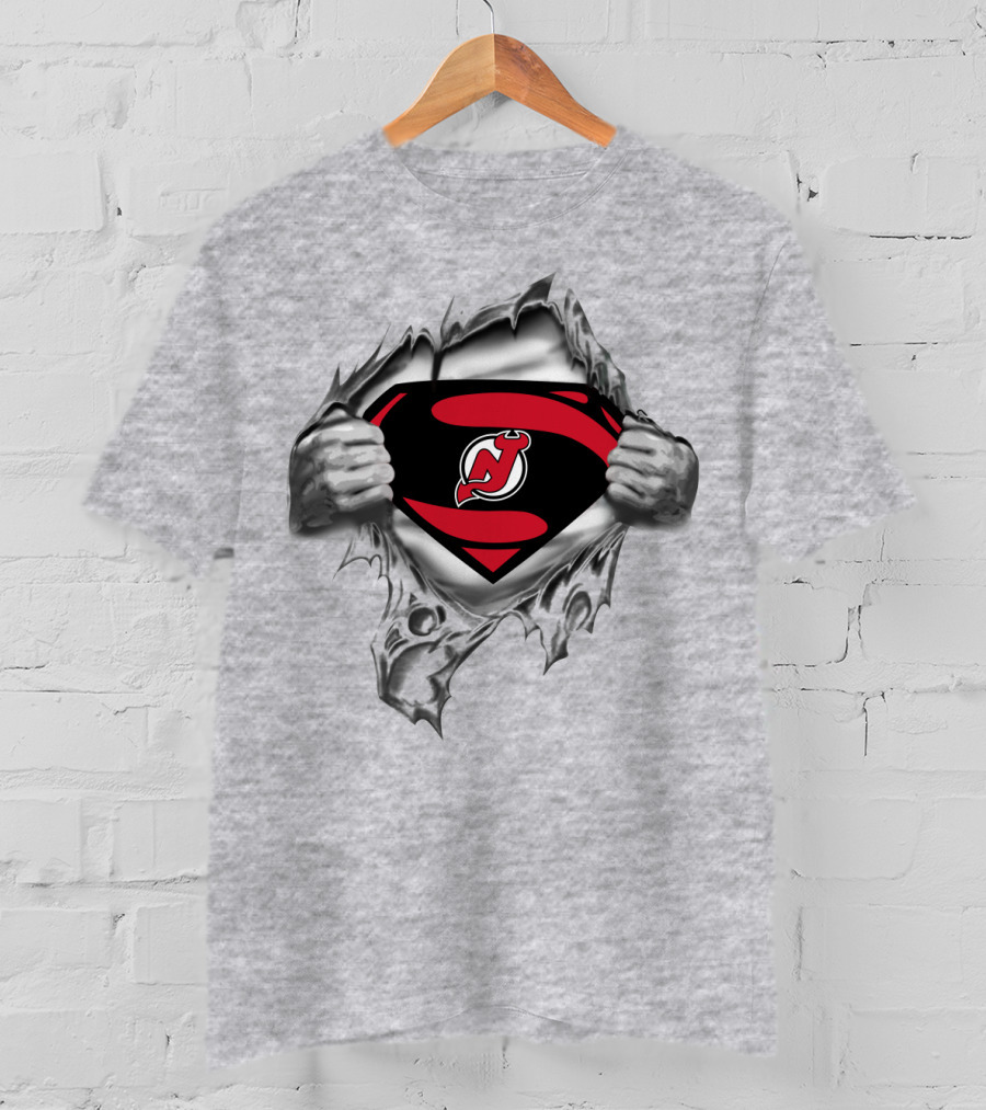 Superhero Jersey Devils Logo Inner Strength T-Shirt