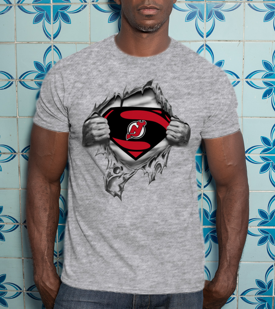Superhero Jersey Devils Logo Inner Strength T-Shirt