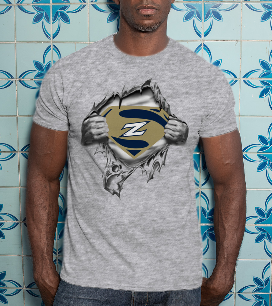 Super Z Akron Zips Emblem In Torn Metallic Style T-Shirt