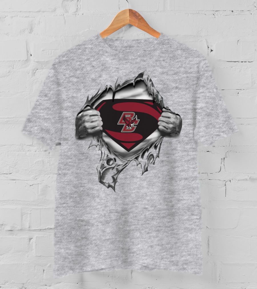 Bc Superhero Emblem Unveiling Boston College Eagles T-Shirt