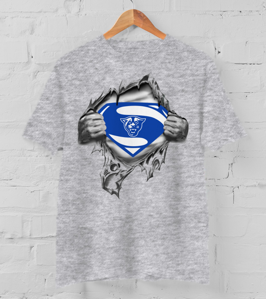 Georgia State Panthers Superman Logo Shield T-Shirt