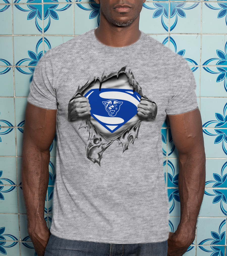 Georgia State Panthers Superman Logo Shield T-Shirt