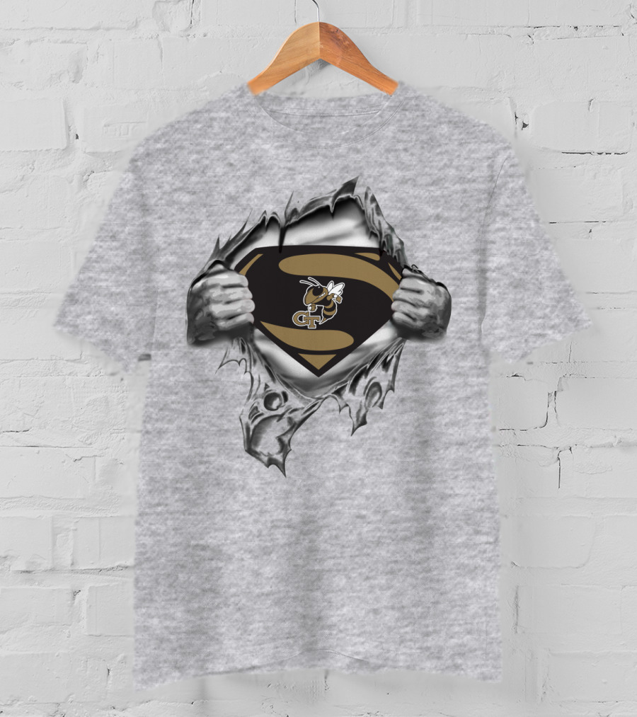 Georgia Tech Yellow Jackets Superman Shield T-Shirt