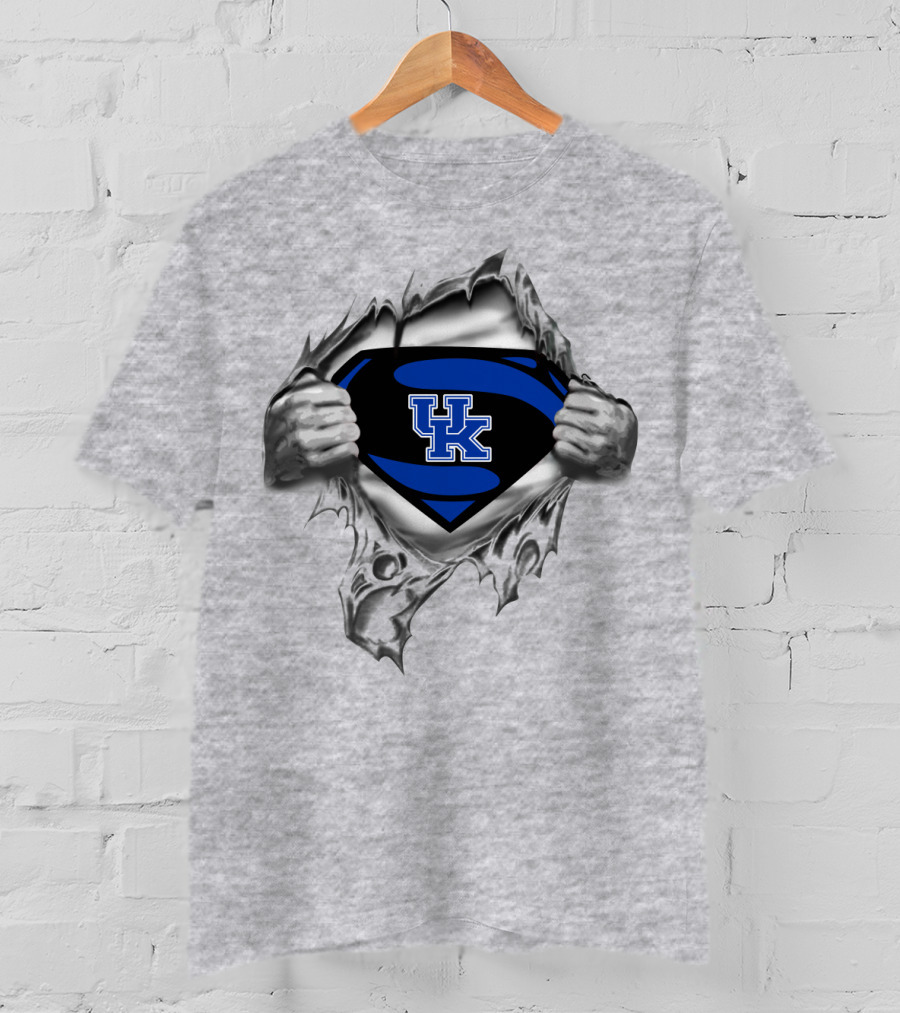 Uk Blue Superman Emblem Kentucky Wildcats T-Shirt