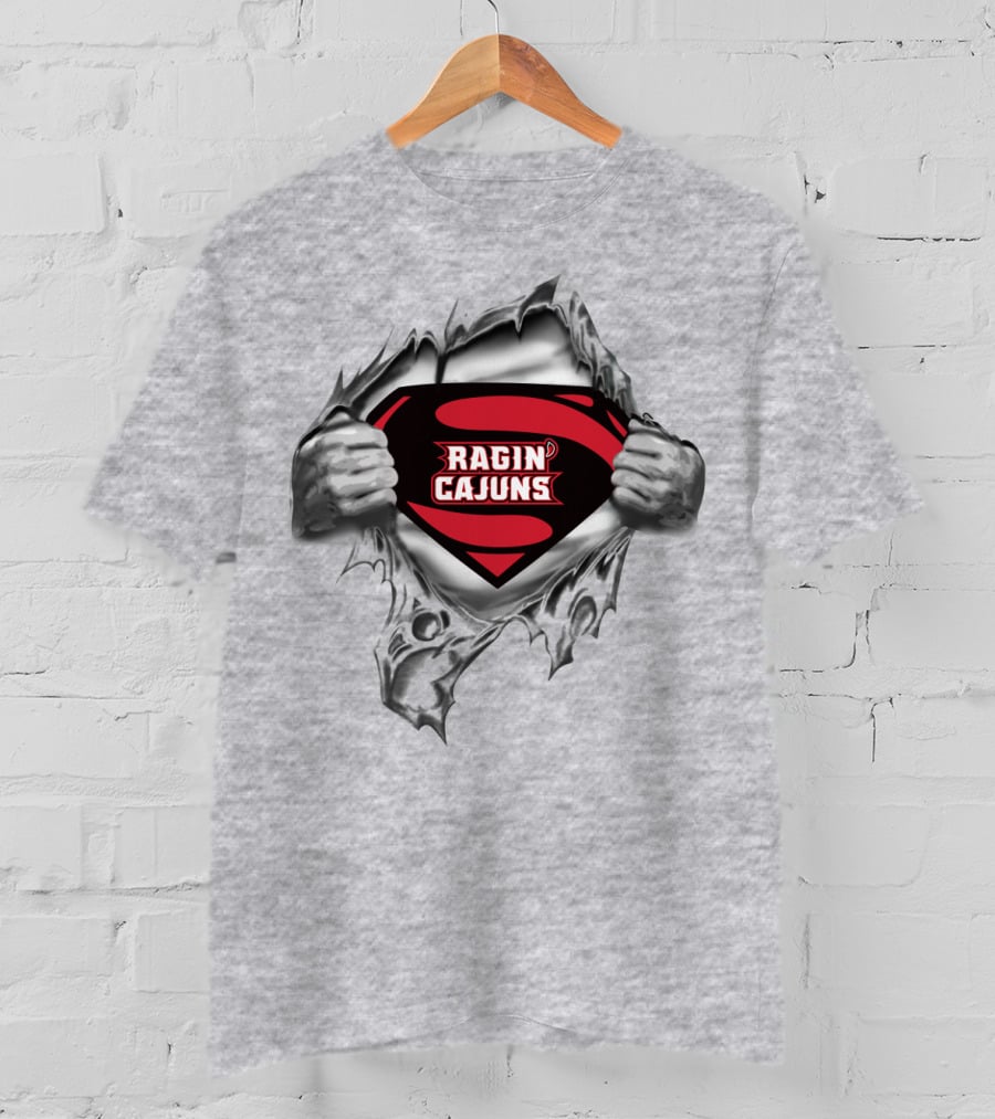 Superhero Style Louisiana Ragin Cajuns T-Shirt