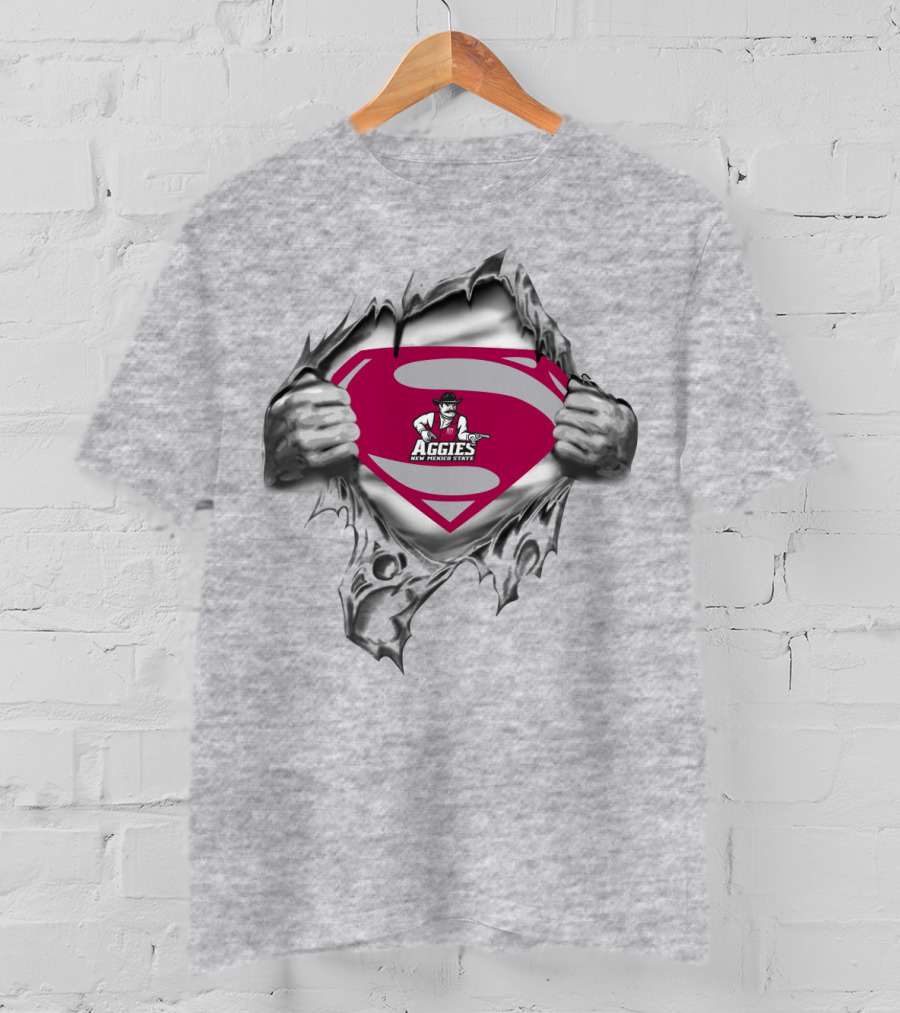 Superman Emblem With New Mexico State Aggies T-Shirt