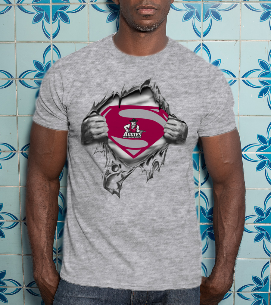 Superman Emblem With New Mexico State Aggies T-Shirt