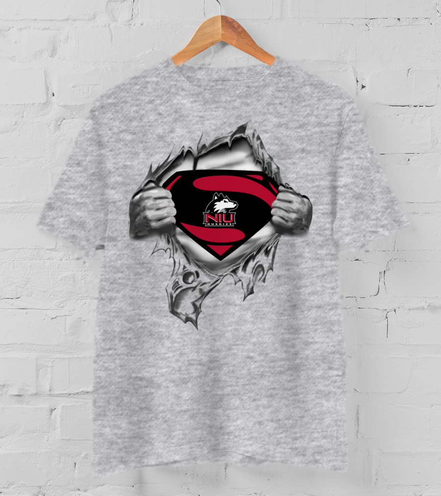 Niu Huskies Superman Logo Tear Northern Illinois Huskies T-Shirt
