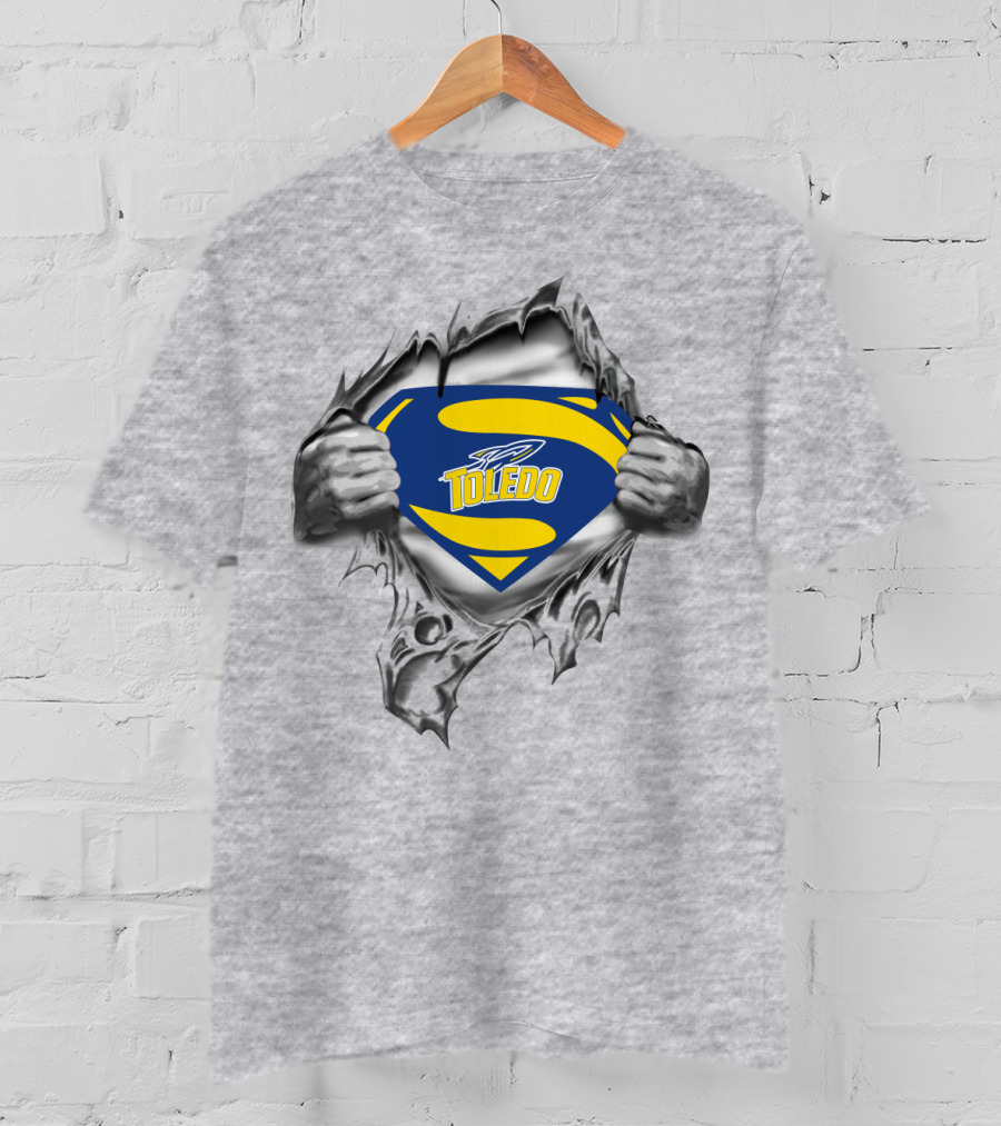 Toledo Rockets Shield Logo With Superhero Emblem Style T-Shirt