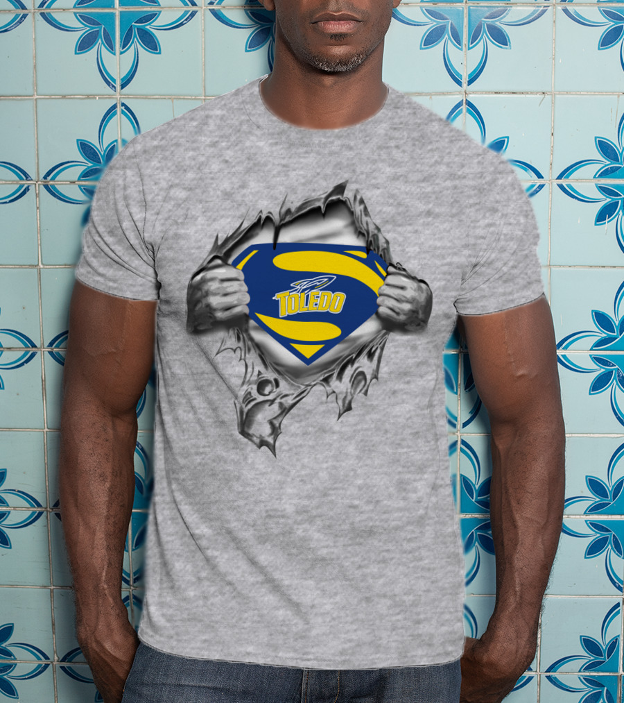 Toledo Rockets Shield Logo With Superhero Emblem Style T-Shirt