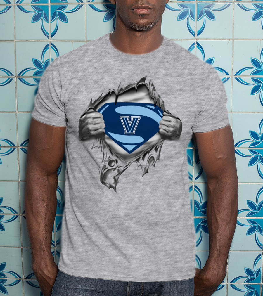 Villanova Wildcats Logo Superman Style V T-Shirt