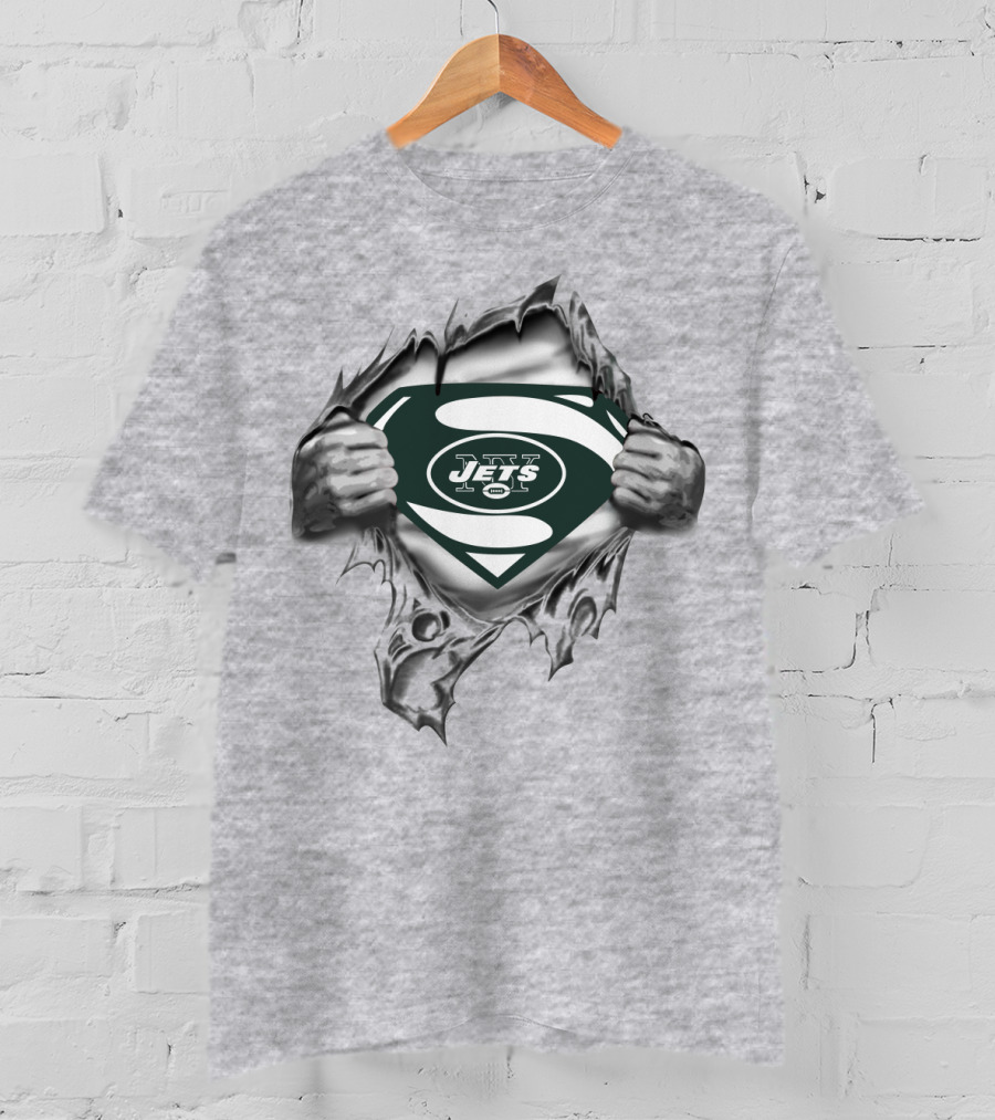 Superhero New York Jets Logo Reveal T-Shirt