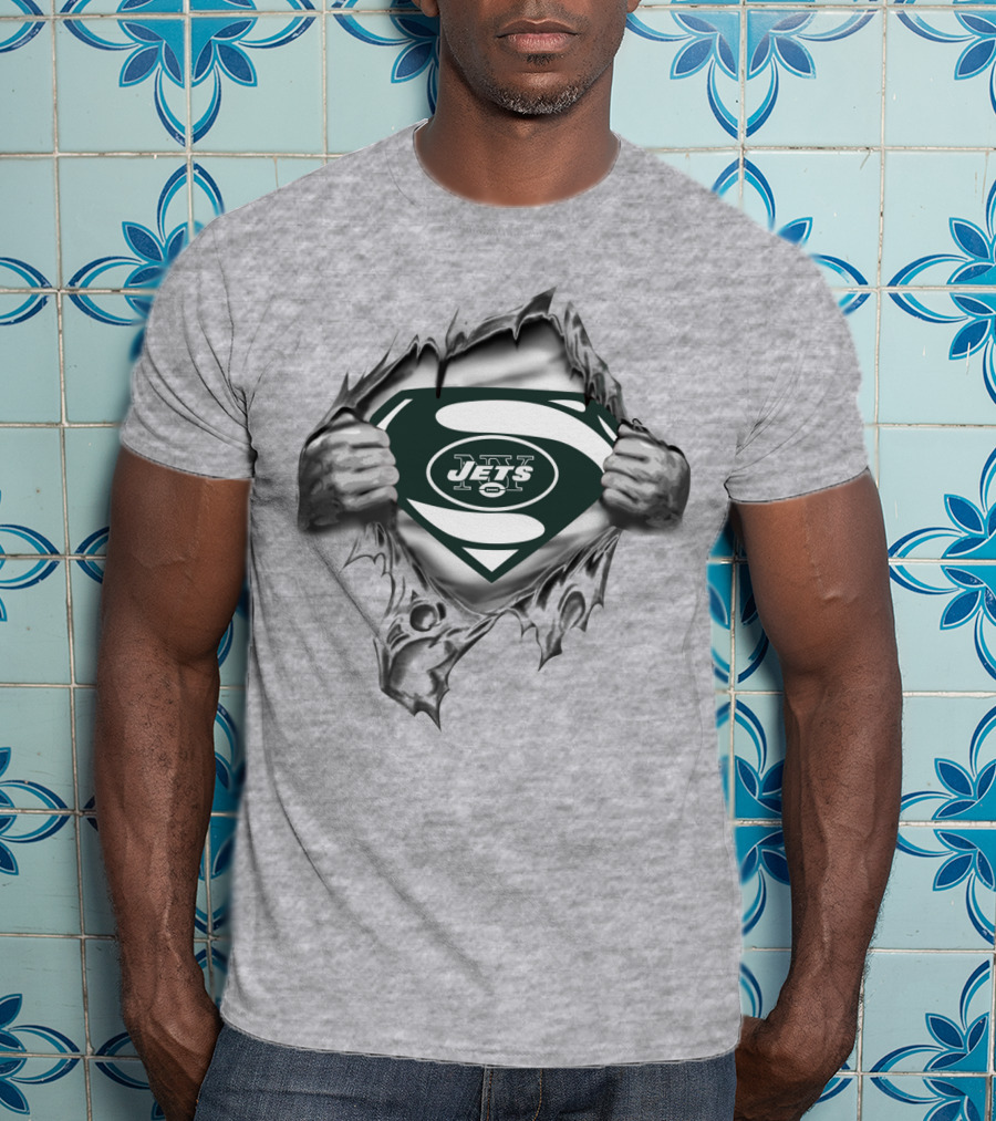 Superhero New York Jets Logo Reveal T-Shirt