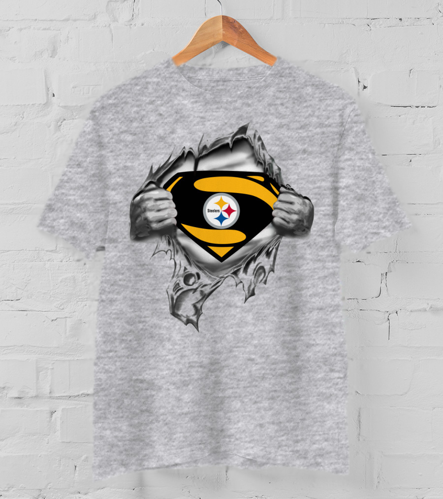 Pittsburgh Steelers Superman Emblem Burst T-Shirt