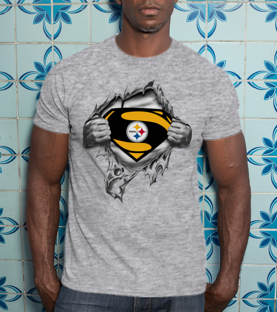 Pittsburgh Steelers Superman Emblem Burst T-Shirt