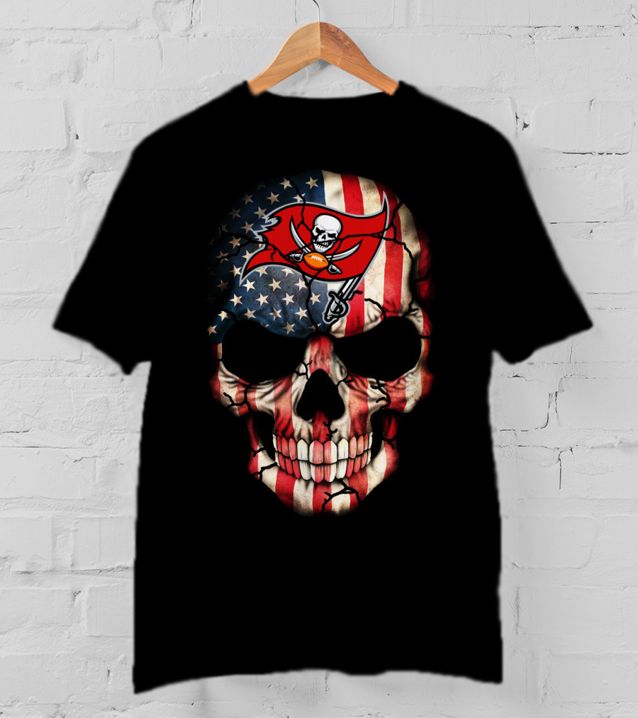 Buccaneers American Flag Skull T-Shirt