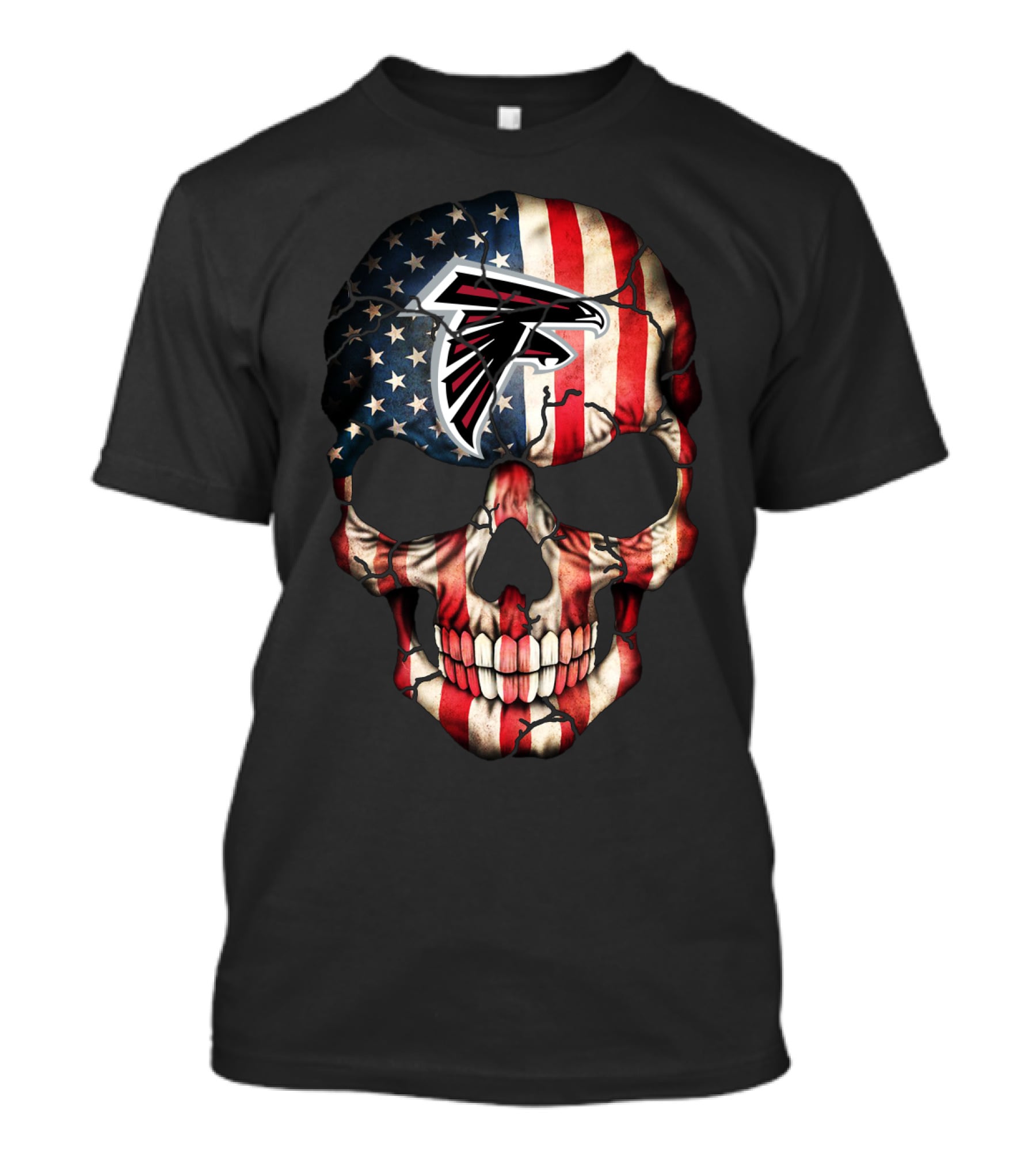 Atlanta Falcons American Flag Skull T-Shirt