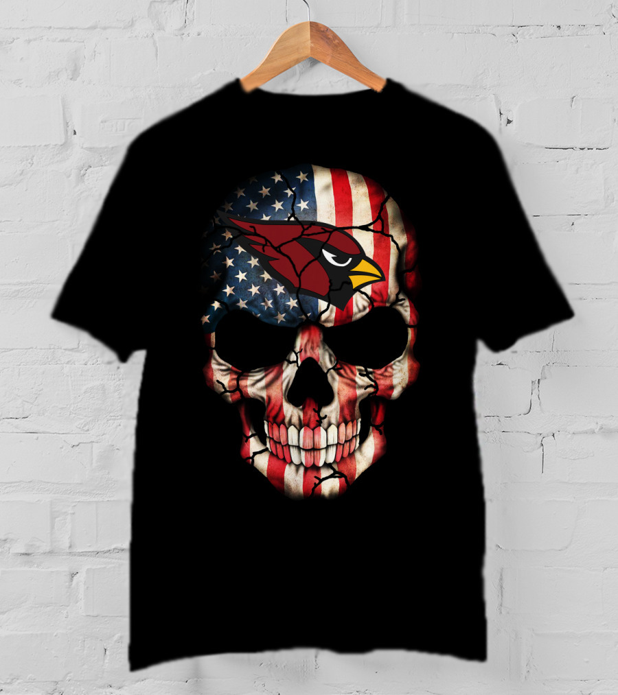 American Flag Cardinals Skull T-Shirt