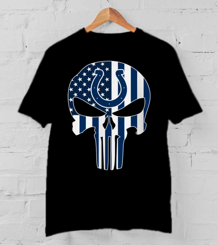 Colts Skull American Flag Punisher T-Shirt