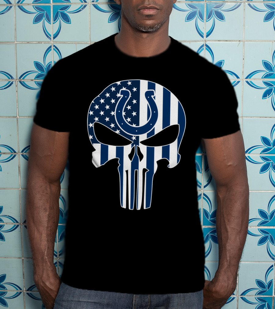 Colts Skull American Flag Punisher T-Shirt