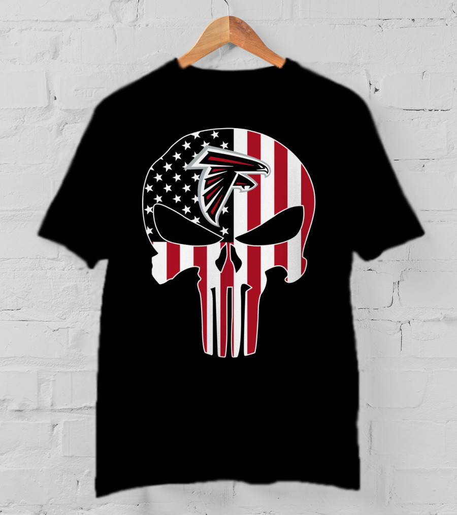 Falcons Skull American Flag T-Shirt