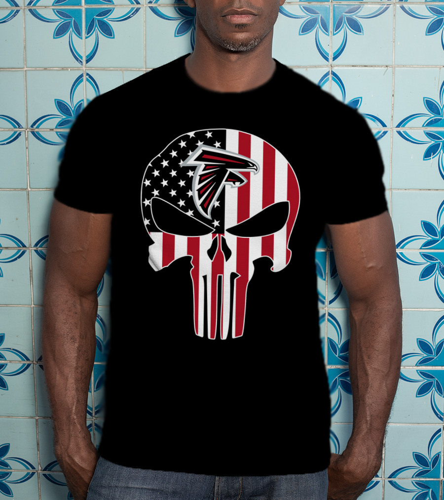 Falcons Skull American Flag T-Shirt