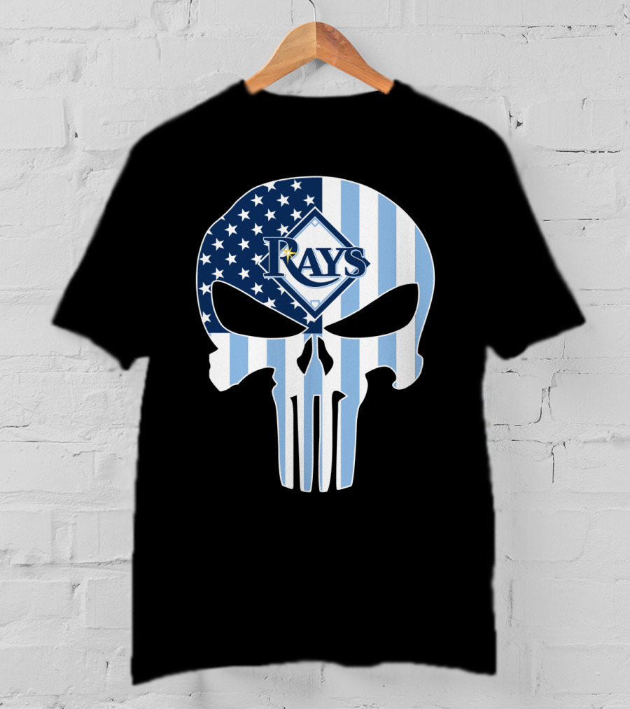 Rays Skull With American Flag T-Shirt