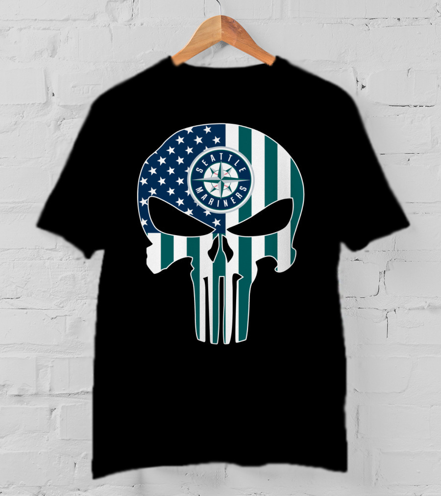 Seattle Mariners Skull Stars Stripes T-Shirt