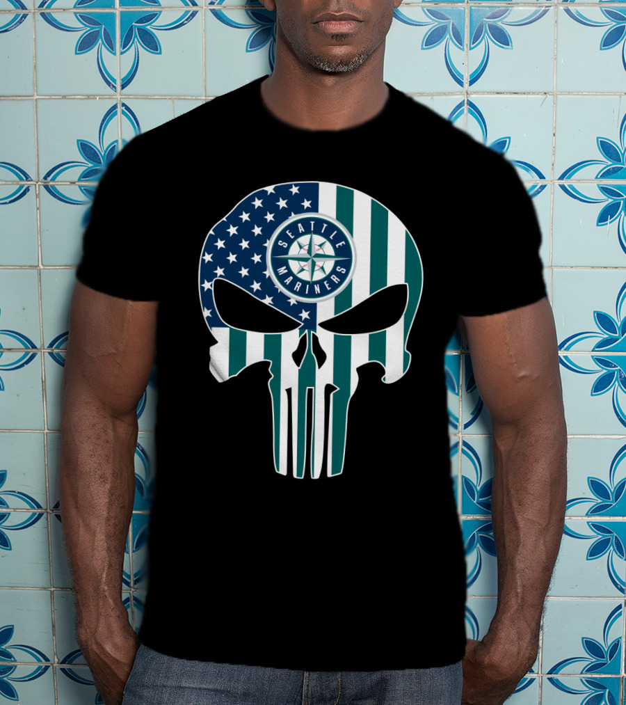 Seattle Mariners Skull Stars Stripes T-Shirt
