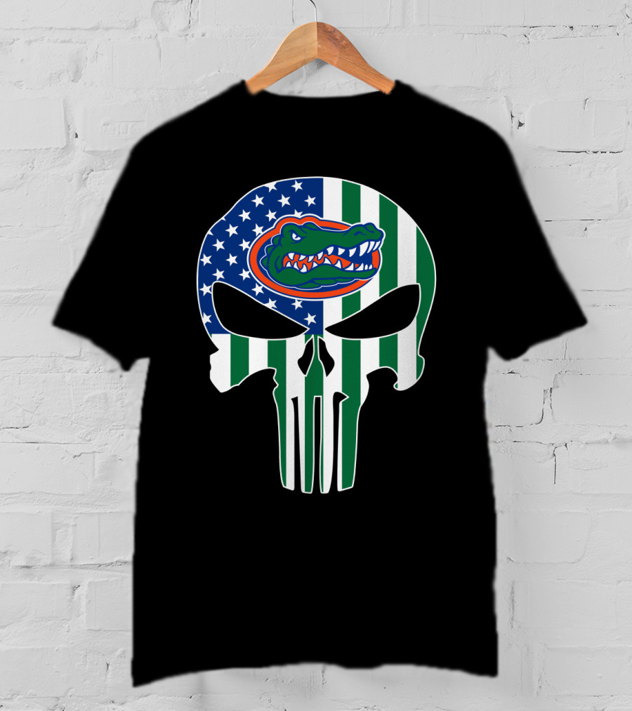 Florida Gators American Flag Punisher Skull T-Shirt