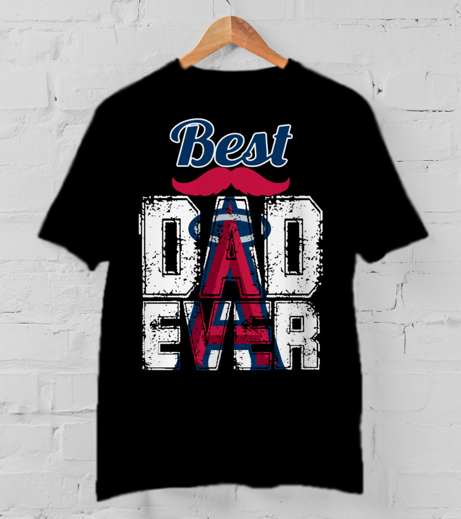 Best Dad Ever Angels Mustache T-Shirt