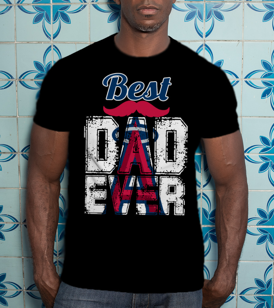 Best Dad Ever Angels Mustache T-Shirt