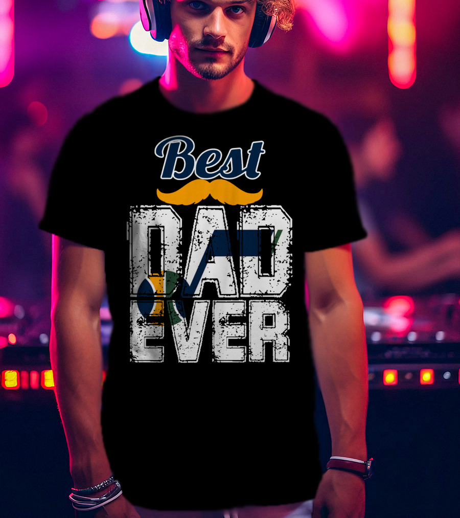 Best Dad Ever Utah Jazz Moustache T-Shirt