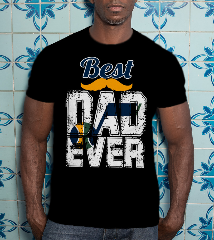 Best Dad Ever Utah Jazz Moustache T-Shirt