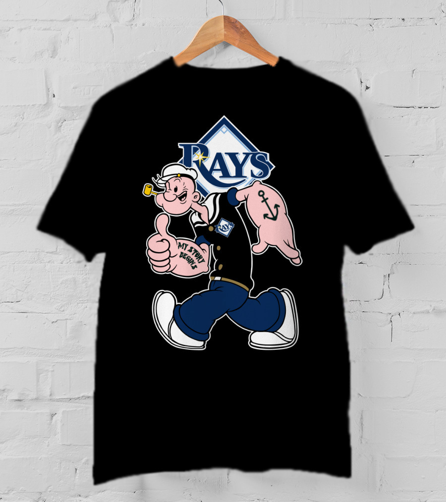 Rays Popeye My Story Begins Anchor Tattoo T-Shirt