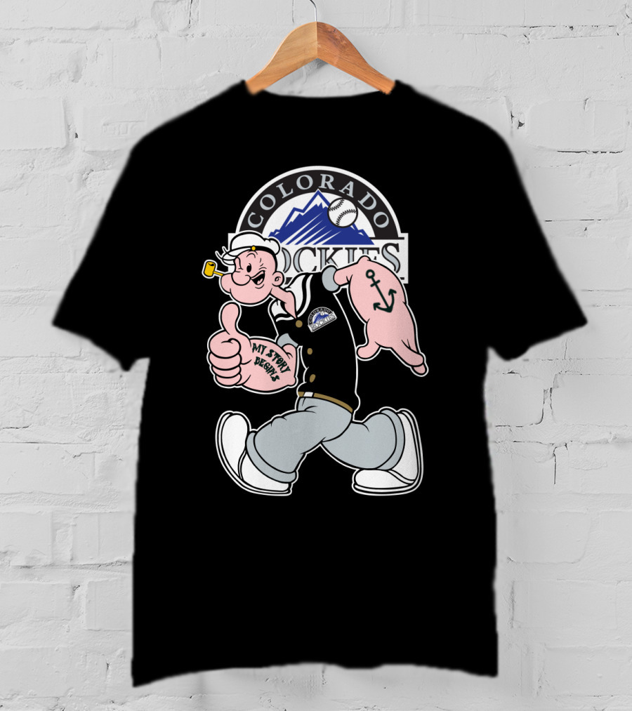 Colorado Rockies Popeye Mlb Crossover My Story Begins T-Shirt