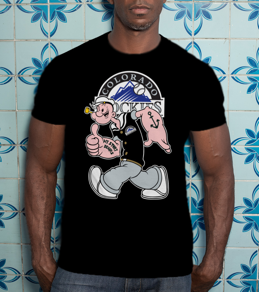 Colorado Rockies Popeye Mlb Crossover My Story Begins T-Shirt