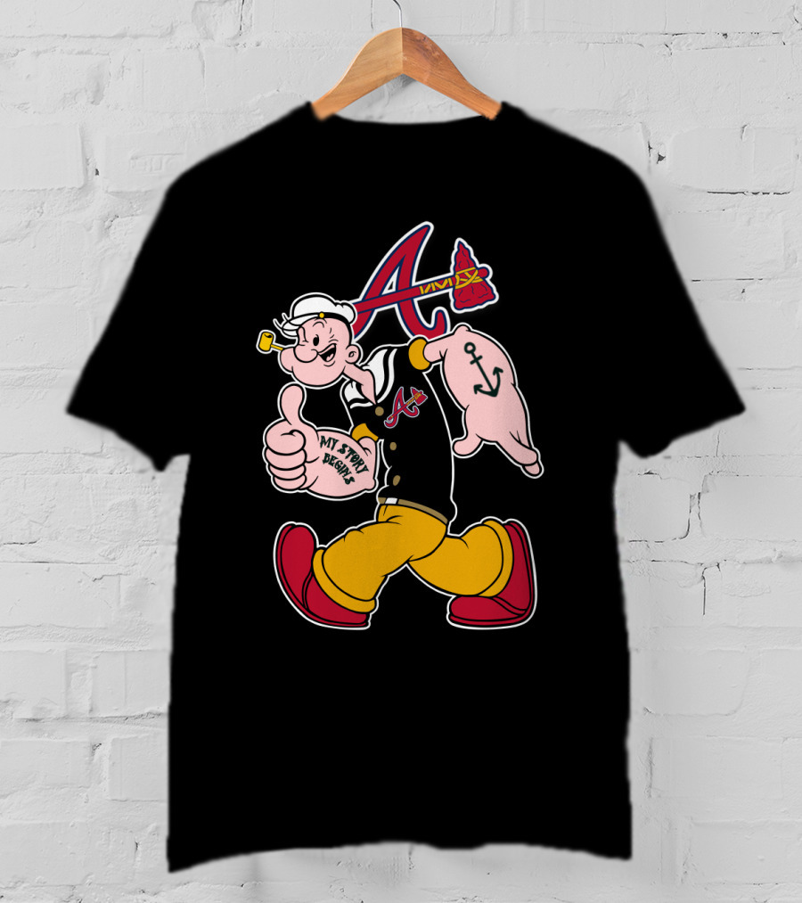 Atlanta Braves Popeye My Story Begins Anchors T-Shirt
