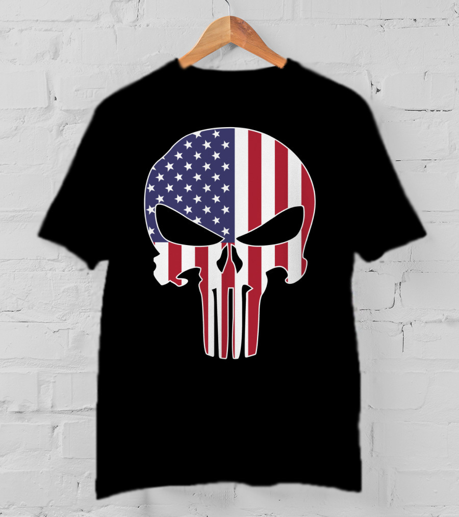 The Punisher Skull American Flag T-Shirt
