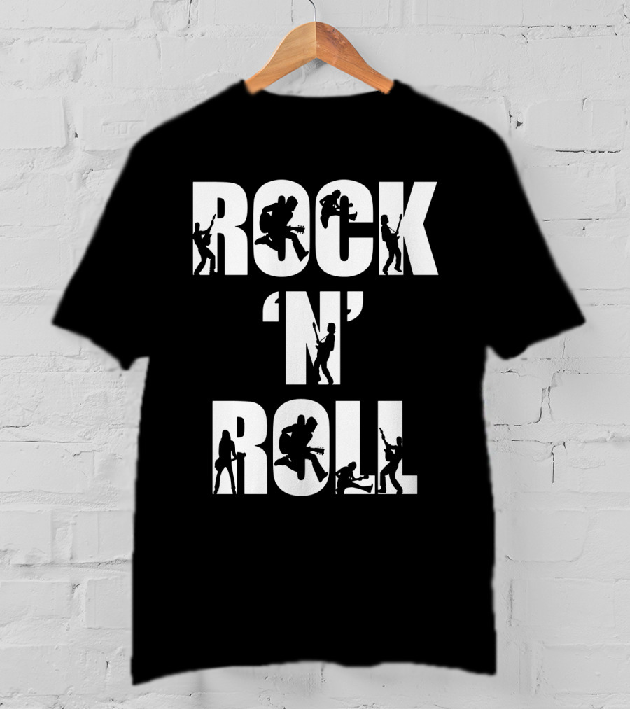 Rock 'N' Roll Guitarist Silhouette Icons T-Shirt